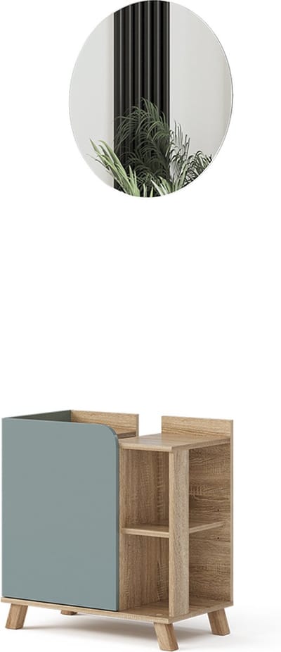 Vicco Badkamermeubelset Karen, Sonoma/Blauw, 2-delig