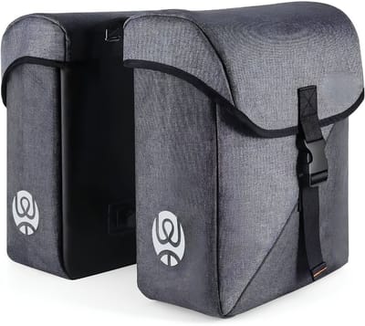 JCP® Fietstas - Fietstas van 35 Liter - Fietstas met Waterdichte Regenbescherming - Grijs - 44cm x 32cm x 40cm
