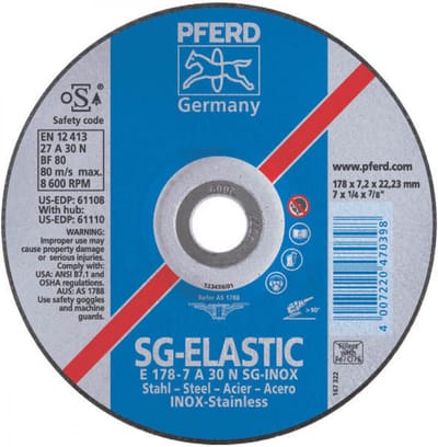Pferd Afbraamschijf SG 230x7 - BD2307MPSG | Staal / RVS | 22,2 mm | 230 x 7,2 mm