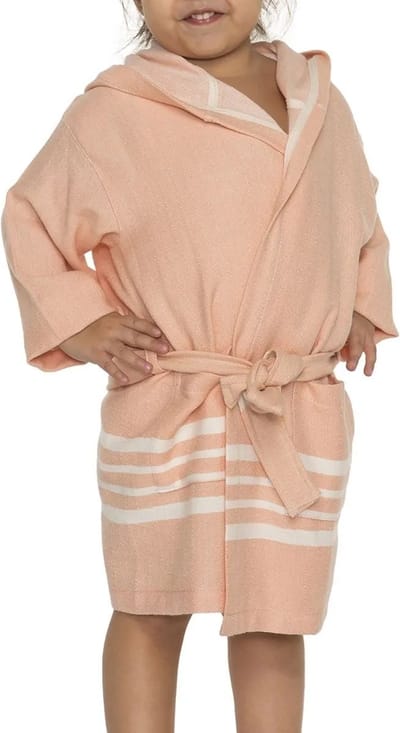 Lalay Hamam Badjas Sun Kids Melon - 6-7 jaar - jongens/meisjes/uniseks - badjas kind / kinderen met capuchon - zwembadjas