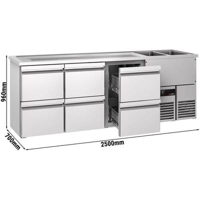GGM Gastro Biertheke PREMIUM - 2500x700mm - 6 Schubladen