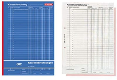 Kassaboek A4 502 - 2x50 Vellen Karton Blauw | Kassaafrekeningsboek | School- en Kantoorproducten