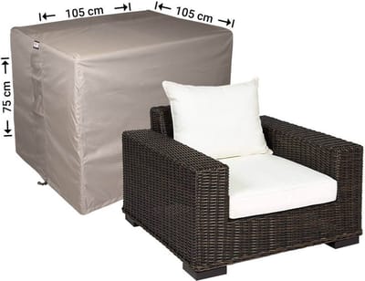 Raffles Covers Tuinstoelhoes - 105 x 105 H: 75 cm - RLC105straight - Waterdicht - Ademend - UV-bestendig - Elastisch rijgkoord - Beschermhoes tuinmeubelen
