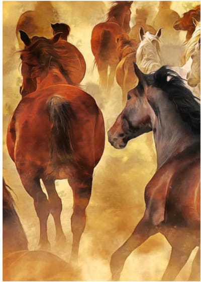 *SALE - Herd of Horses- Mint by Michelle decoupage papier A3