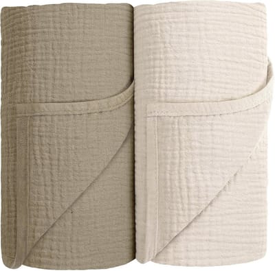 Inbakerdoek voor baby's - 100% katoen, ademend, mousseline, 100x100 cm, 2 stuks, uniseks