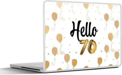 Laptop sticker - 10.1 inch - Jubileum - 70 Jaar - Ballonnen - 25x18cm - Laptopstickers - Laptop skin - Cover