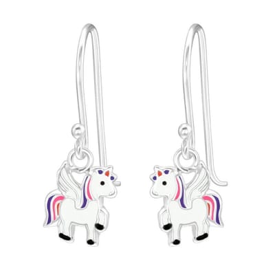 Aramat Jewels | Oorhangers | Zilveren Eenhoorn Oorbellen - 925 Zilver | | | |10mm | Zilver | Kinderen | Verkleurd niet