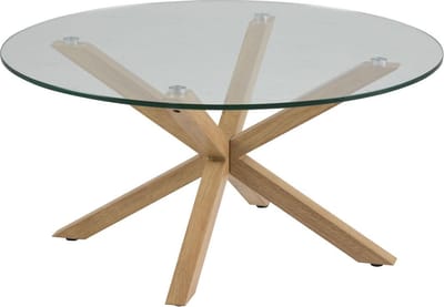Giga Living Salontafel Harrie - Glas/Naturel - Ø82x40cm