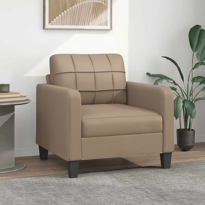 vidaXL Fauteuil 60 cm kunstleer cappuccinokleurig