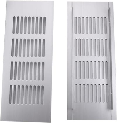 Ventilatie Roosters - Roosters Aluminium - Luchtcirculatie Kast - Corrosiebestendig Duurzaam - 200x80mm 2 stuks - Aluminium