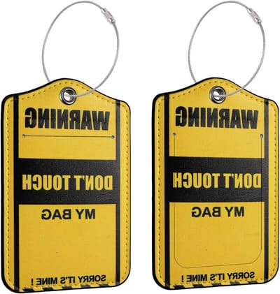 Set van 2 PU Leren Bagagetags voor Koffers, Waterdichte Reislabels met Privacyflap en Metalen Lanyard, Ideaal voor Cruise, Handbagage en Veilig Reizen