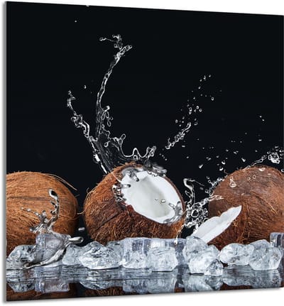 TMK ArtDeko - Snijplank van glas - 60x65 cm - Beschermend en veelzijdig - Kokosprint