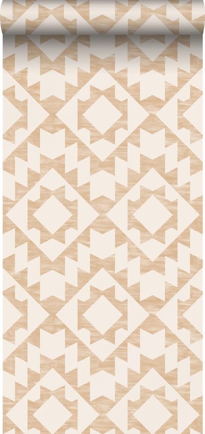 ESTAhome behang Marrakech aztec tapijt beige - 53 cm x 10.05 m - 139550