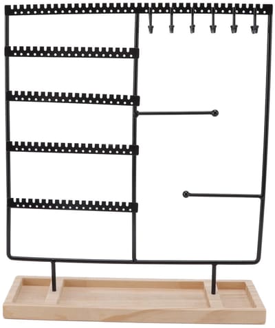 Dailygoods- Oorbelhouder 5 Laags - Sieradenhouder - Oorbellenrekje - Organisator voor Sieraden - Houten Basis - Capaciteit voor 90 Oorbellen - Sieradenstandaard