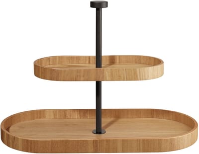 ASA Selection houten etagère met 2 verdiepingen, ovaal 35,5 x 16,5 cm, wilgenhout, 53670970