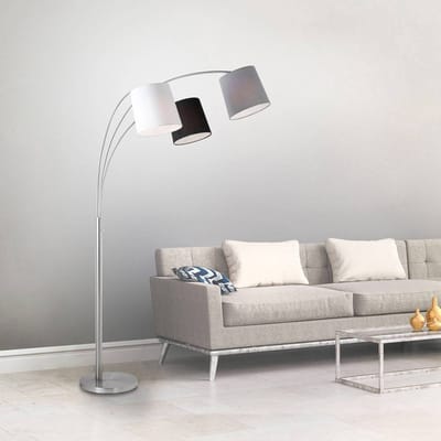 JUST LIGHT. GmbH Vloerlamp Melvin, 3-lamps, zwart/grijs/wit