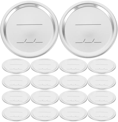 Dailygoods- Inmaakglazen Deksels Set van 20 - Blikdeksel - Lekvrij - Verzegeld - Conserveren - Eenvoudig in gebruik - Dichte afdichting - Weckdeksels