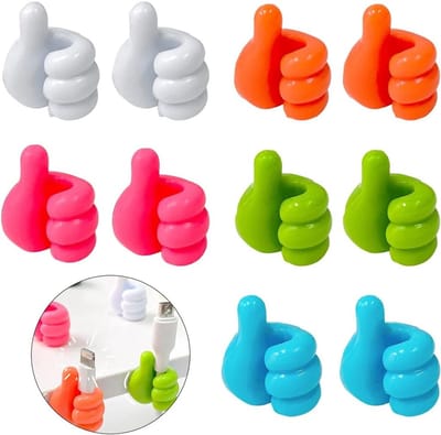 10 Stuks Silicone Wandhaakjes, Creatieve Multifunctionele Mini Klemmen voor Kabels, Zelfklevende Wandhaken voor Keuken, Badkamer en Kantoor