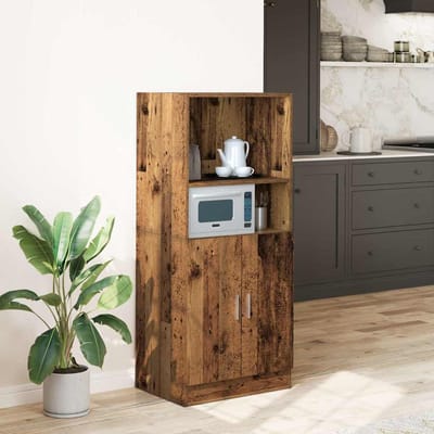 vidaXL - Keukenkast - 57x41,5x131,5 - cm - bewerkt - hout - oud - houtkleurig