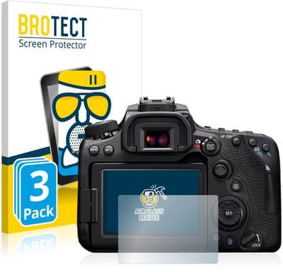 BROTECT - Screenprotector voor Canon EOS 90D - Folie Beschermfolie Beschermglas matte 3 Stuks
