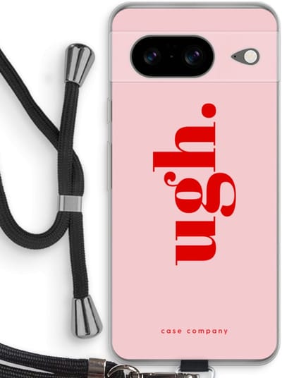 Case Company® - Hoesje met koord geschikt voor Google Pixel 8 hoesje met Koord - Ugh - Telefoonhoesje met Zwart Koord - Bescherming aan alle Kanten en Over de Schermrand