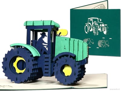 Popcards popupkaarten – Tractor Boerderij Landbouw Veeteelt Verjaardag Pensioen Felicitatie pop-up kaart 3D wenskaart (Case-IH, Challenger, CLAAS, DEUTZ-FAHR, Fendt, John Deere, Massey Ferguson, New Holland)