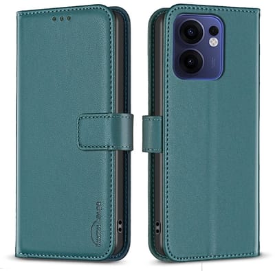 BINFEN Hoesje - Geschikt voor OPPO Reno13 F / FS 5G Hoesje - BINFEN Color Book Case - Groen