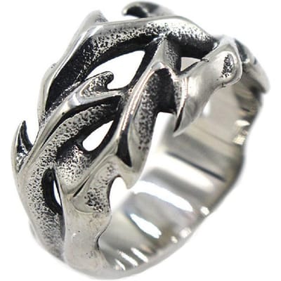 Vintage Punk Roestvrij Staal Doornenkroon Ringen Voor Mannen Vrouwen Hol Design Mode Feest Mannelijke Sieraden Cadeaus Dropshipping 10 gray