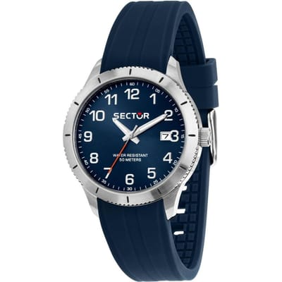 Sector 270 Siliconen Band Blauwe Wijzerplaat Quartz R3251578015 Herenhorloge blauw