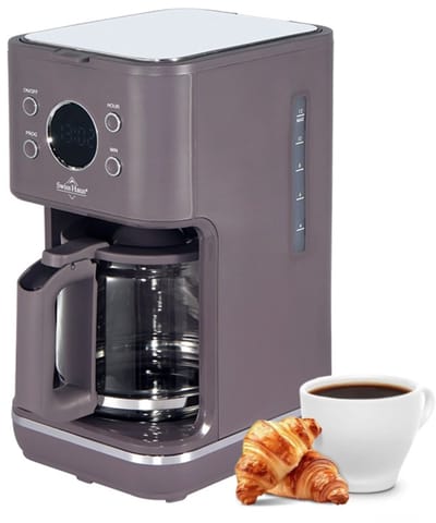 Swiss Haus® CM1815 Koffiezetapparaat – 1.5L Glazen Kan – 1000W – LED Display met Timer – 10-15 Koppen - Anti-Drip – Permanente & Nylon Filter – Paars | Lake Geneva Collection