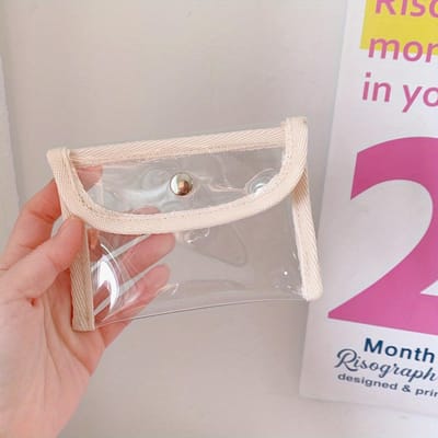 Mode Pvc Portemonnee Vrouwen Transparant Kawaii Kaarthouder Sleutelhanger Opbergtas Meisjes 2025 Nieuwe Doorzichtige Kleine Portemonnee Handtassen schoon