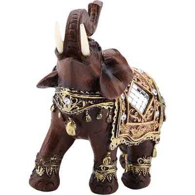 Gelukkige Feng Shui Houtnerf Olifant Standbeeld Sculptuur Rijkdom Beeldje Cadeau Huisdecoratie L