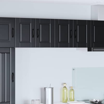 vidaXL - Wandkast - PORTO - Zwart - 60 - x - 31 - x - 40 - cm - Bewerkt - hout