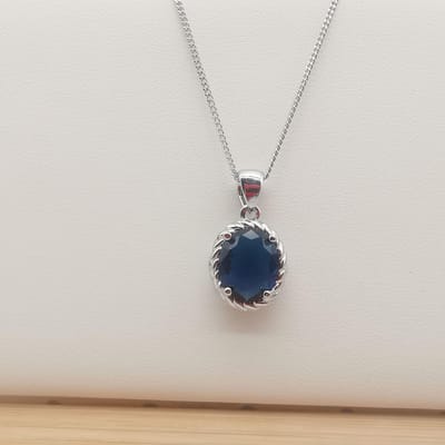 Sieradenset Vierdelig Blauw Kristal Hazeliet Ketting Temperament Oorbellen gray