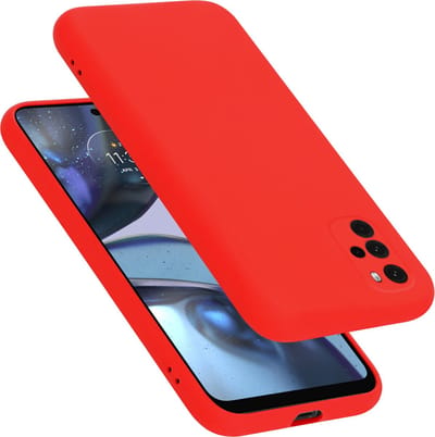 Cadorabo Hoesje geschikt voor Motorola MOTO G22 in LIQUID ROOD - Beschermhoes gemaakt van flexibel TPU silicone Case Cover