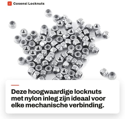 Dailygoods- Zeskantmoer zelfvergrendelend - Borgmoer met Nylon Inzet - RVS 304 - M2 - 100 Stuks - Schokbestendig en Trillingsbestendig