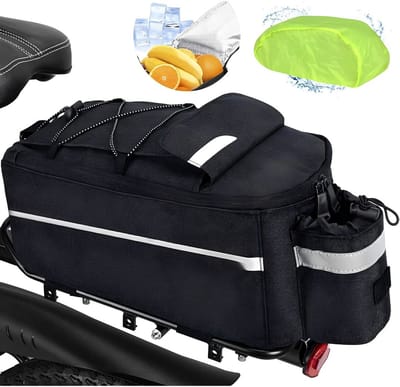 JCP® Fietstas - Fietstas voor Bagagedrager - Waterdichte Fietstas - Zwart - 38cm x 16cm x 16cm