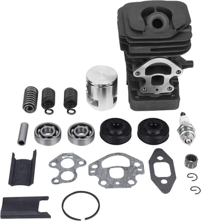 Cilinder Zuiger Set - Motor Onderdelen - Kettingzaag Onderhoud - Hoge Hardheid Aluminiumlegering - 39 mm Diameter - Zilverkleurig