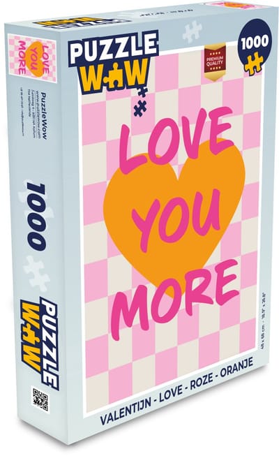 Puzzel Valentijn - Love - Roze - Oranje - Legpuzzel - Puzzel 1000 stukjes volwassenen