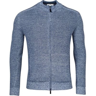 Thomas Maine Vest Cardigan Zip Merino Linnen Half Cardigan Knit Dark Blue / male