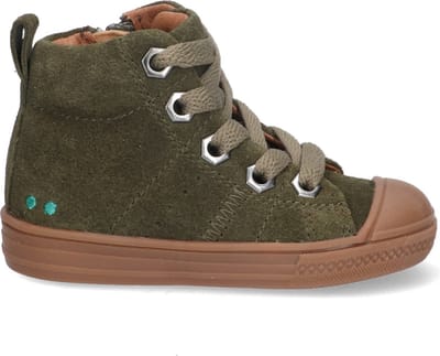 BunniesJR 223636-469 Jongens Hoge Sneakers - Groen - Suède - Veters