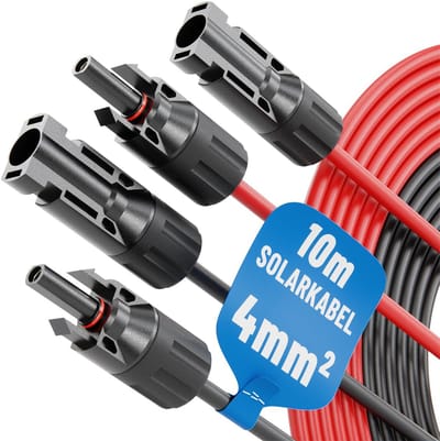 Zonne kabel - PV kabel - Energie overdracht - UV bestendig - 2 x 10 meter - Zwart en Rood