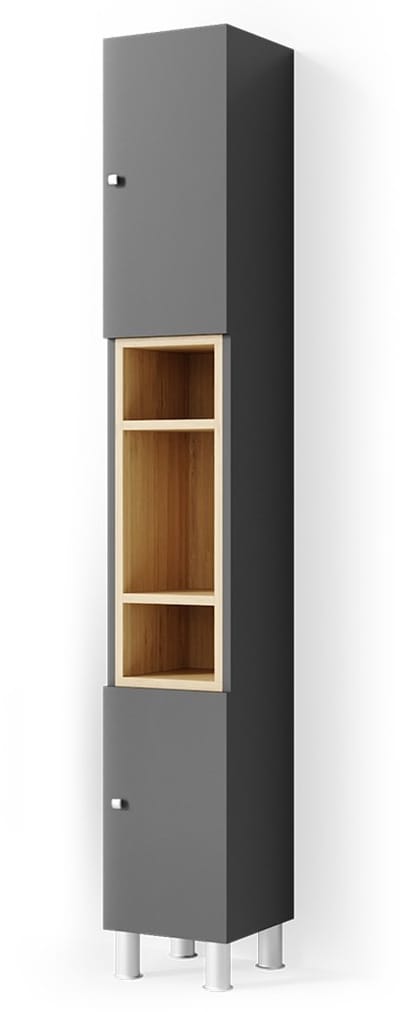 Vicco Badkamerkast Aquis, Antraciet/Grijs, 30 x 190 cm