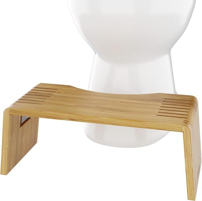 Toilet Stoel - Badkamer Kruk - Comfortabel Zitten - Omkeerbaar Ontwerp - 7 inch Hoog - Bruin
