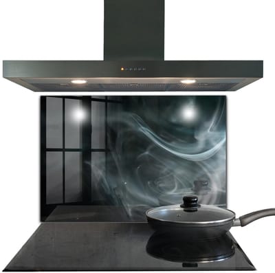 Tulup Achterwand Keuken - Rookbeweging Energie Keuken Achterwand Glas Met Print - 80 x 60 cm - Zwart Foto Achterwand Keuken - Texturen en Patronen Glazen Keuken Achterwand - Kookplaat achterwand - Kookplaatachterwanden