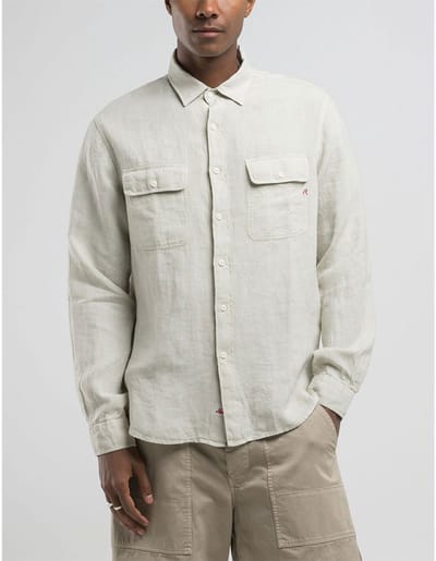 Replay M4147.000.81388b Overhemd Met Lange Mouwen Beige XL Man