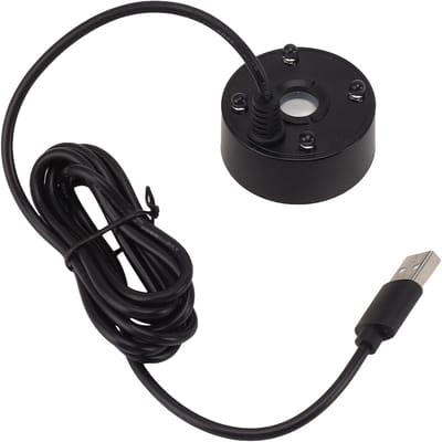 Ultrasone vijvernevelaar met 12 koppen - 400 W - verstuiver - mistmaker voor binnen en buiten - vijvers en bonsai - fonteinen met USB-interface - tuinfonteinaccessoires (zwart)
