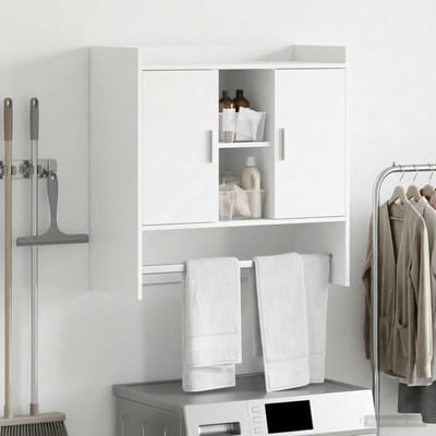 vidaXL - Wandplank - Muurmontage - Wit - 80 - x - 36 - x - 80 - cm - Bewerkt - hout