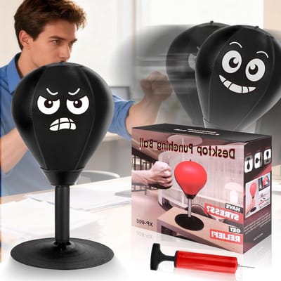 Bokszak Tafel - Mini Bokszak - Stress Vermindering - Versterkte Veer - 37 cm Hoog - Zwart