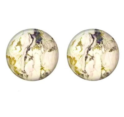 Clip Oorbellen -2 cm Carera- marmer look- Charme Bijoux